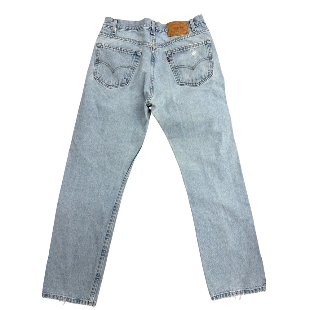 Levis‎ 505 Mens 34x32 Light Wash Straight Leg Regular Fit Vintage Denim Jeans
